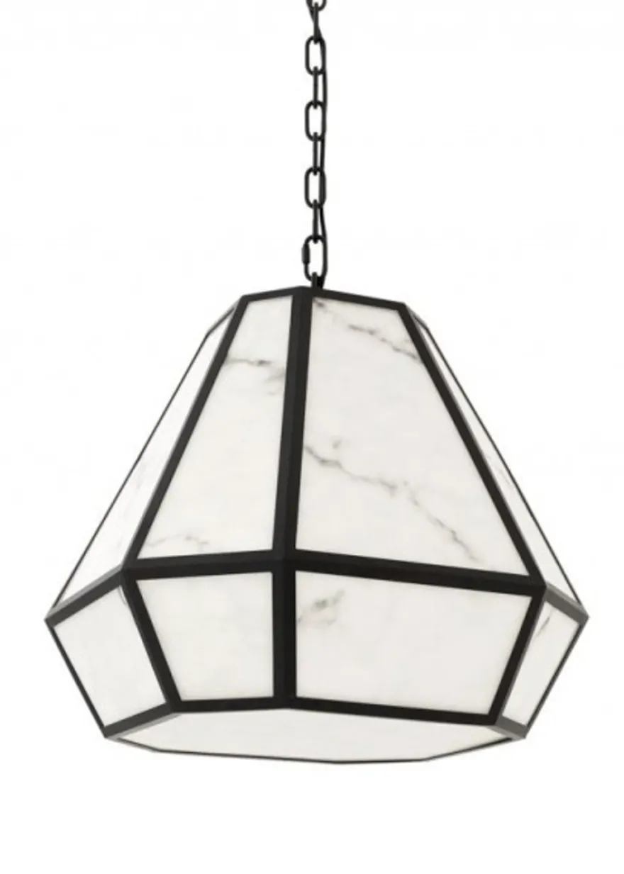 Casa Padrino Luxus Hängeleuchte im Barock Stil - Schwarz - Durchmesser 50 x H 45 cm