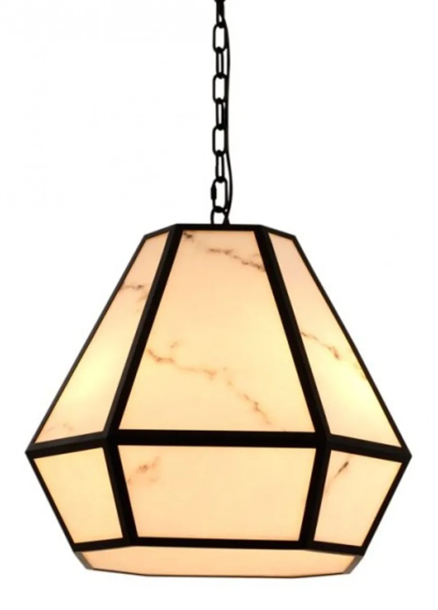 Casa Padrino Luxus Hängeleuchte im Barock Stil - Schwarz - Durchmesser 50 x H 45 cm