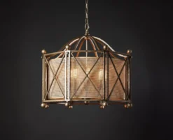 Casa Padrino Luxus Hängeleuchte Laterne Bronze Ø 60 x H. 48 cm - Handgefertigte Laterne aus Edelstahl in achteckiger Form - Luxus Kollektion - Edel & Prunkvoll