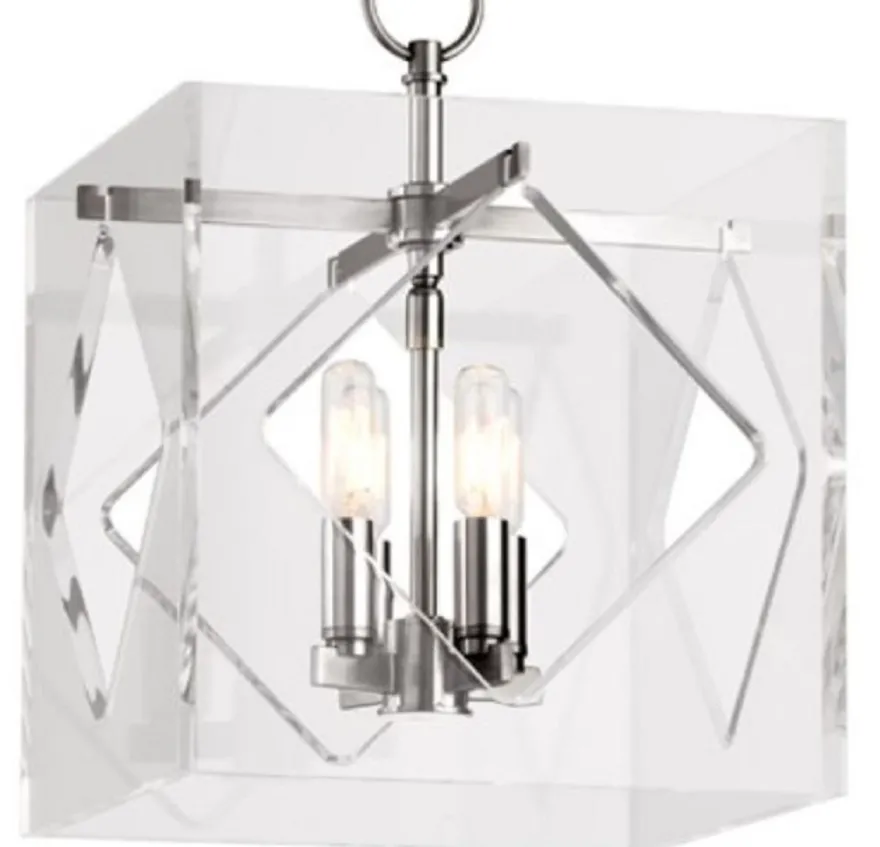 Casa Padrino Luxus Hängeleuchte Silber 30,5 x 30,5 x H. 40,7 cm - Pendelleuchte in Würfelform