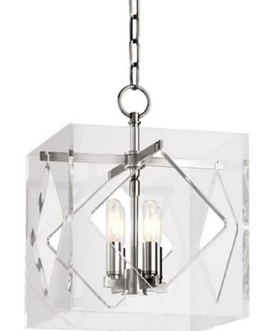 Casa Padrino Luxus Hängeleuchte Silber 30,5 x 30,5 x H. 40,7 cm - Pendelleuchte in Würfelform