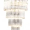 Casa Padrino Luxus Hängeleuchter Barock Stil Glas Kristall silberfarben 107 x 55 cm