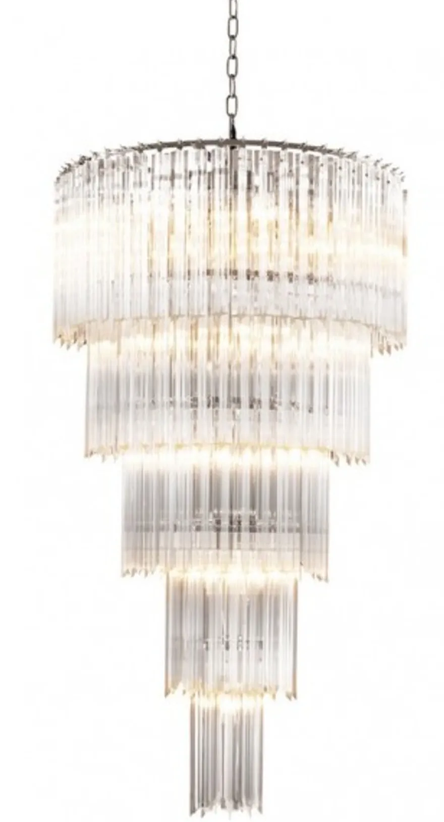 Casa Padrino Luxus Hängeleuchter Barock Stil Glas Kristall silberfarben 107 x 55 cm