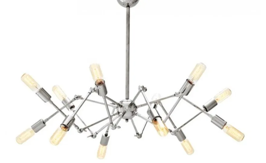 Casa Padrino Luxus Hängeleuchte Nickel, massive Leuchte aus Metall und Aluminium, Durchmesser 135 cm, Höhe 55 cm