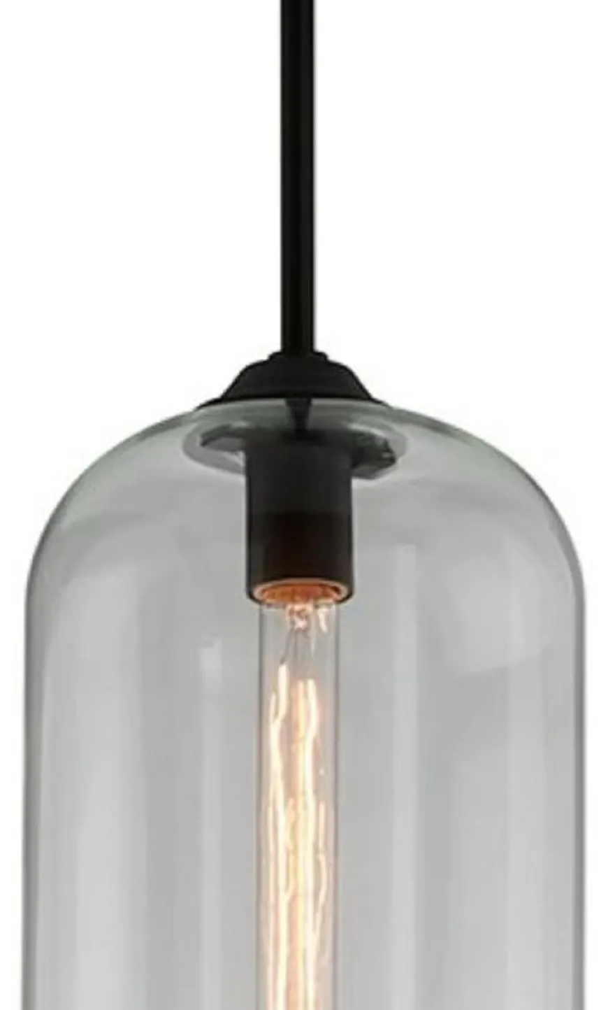 Casa Padrino Luxus Hängeleuchte Schwarz Ø 20,3 x H. 40 cm - Pendelleuchte mit rundem Glas Lampenschirm