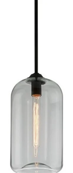 Casa Padrino Luxus Hängeleuchte Schwarz Ø 20,3 x H. 40 cm - Pendelleuchte mit rundem Glas Lampenschirm