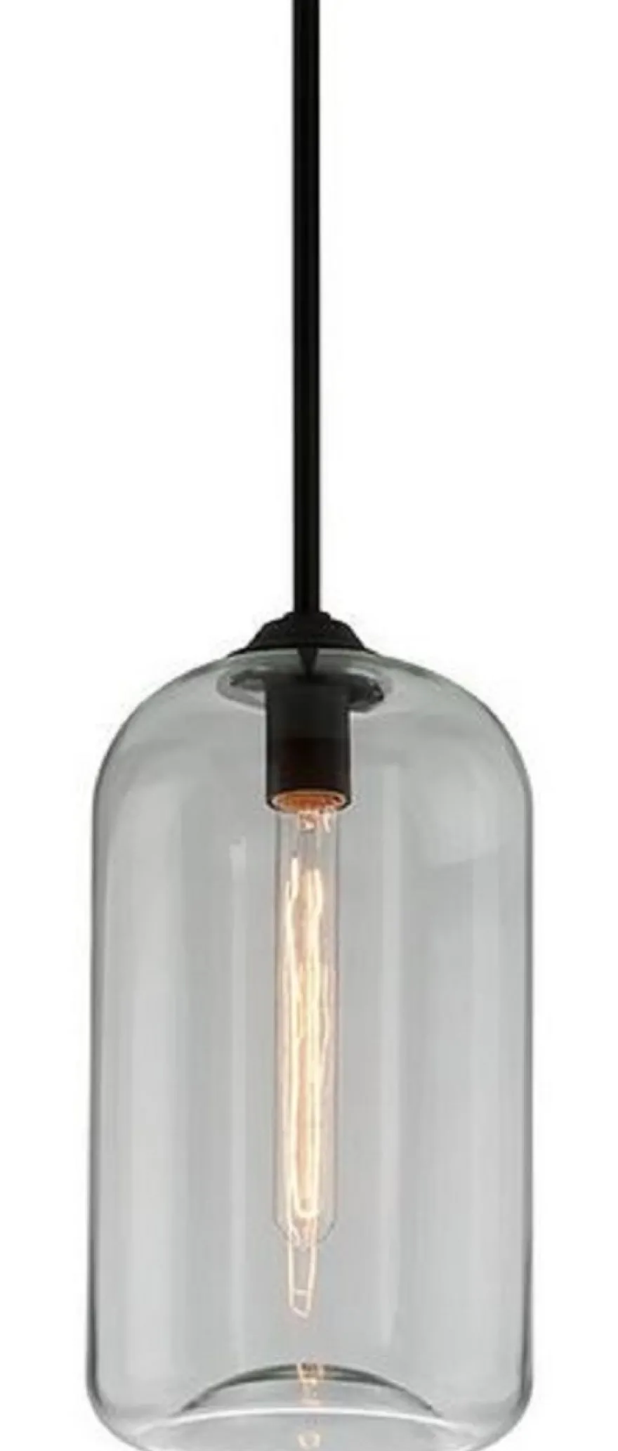 Casa Padrino Luxus Hängeleuchte Schwarz Ø 20,3 x H. 40 cm - Pendelleuchte mit rundem Glas Lampenschirm