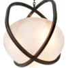 Casa Padrino Luxus Hängeleuchte Bronze Finish / Alabaster Ø 49 cm x H. 60 cm
