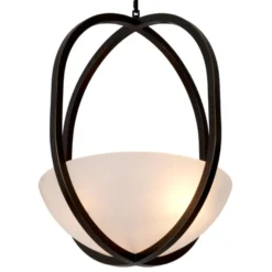 Casa Padrino Luxus Hängeleuchte Bronze Finish / Alabaster Ø 49 cm x H. 60 cm