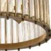 Casa Padrino Luxus Hängeleuchte Antik Messingfarben Ø 52,5 x H. 52 cm - Runde Messing Pendelleuchte mit handgemachtem Glas