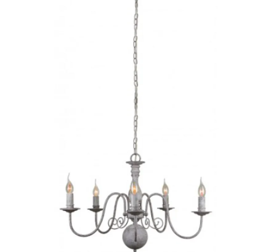 Casa Padrino Luxus Hängeleuchte Antik-Grau Durchmesser 70 x H. 52 cm - Barock Stil Deckenlampe