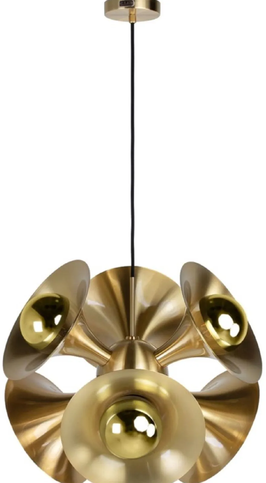 Casa Padrino Luxus Hängeleuchte Messingfarben 55 x 55 x H. 53 cm - Messing Pendelleuchte - Wohnzimmer Lampe - Luxus Kollektion
