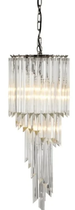 Casa Padrino Luxus Hängeleuchte Eiszapfen Glas 75 x 30 cm - Art Deco Designlampe in Glasoptik