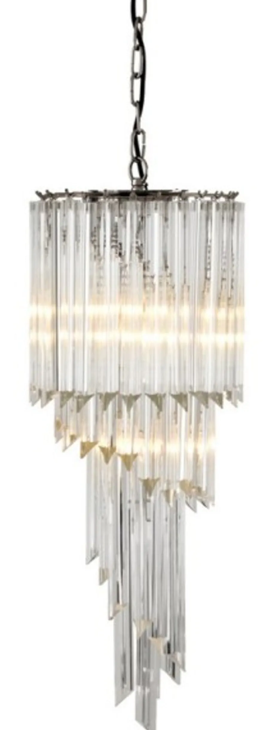 Casa Padrino Luxus Hängeleuchte Eiszapfen Glas 75 x 30 cm - Art Deco Designlampe in Glasoptik