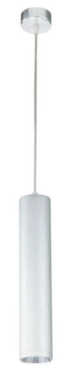 Casa Padrino Luxus Hängeleuchte Silber Ø 6 x H. 30 cm - Höhenverstellbare Aluminium Pendelleuchte