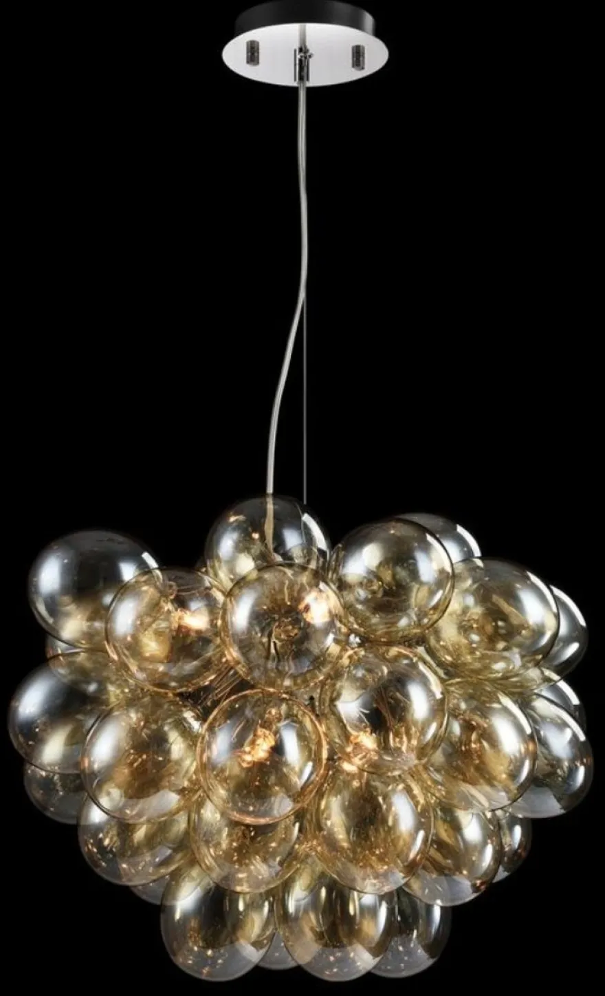 Casa Padrino Luxus Hängeleuchte im Traubenförmigen Design Cognac Ø 44-50 x H. 40 cm - Designermöbel