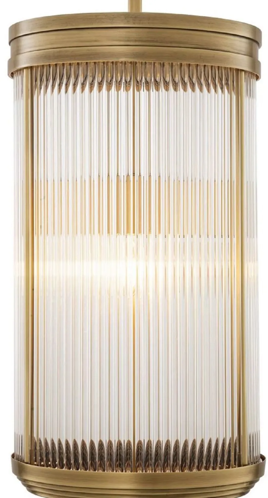Casa Padrino Luxus Hängeleuchte Antik Messing Ø 27,5 x H. 49 cm - Hängelampe mit rundem Glas Lampenschirm - Wohnzimmer Hängeleuchte - Luxus Leuchten - Luxus Qualität