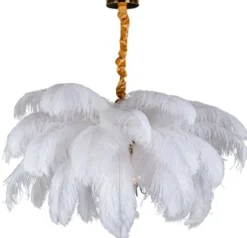 Casa Padrino Luxus Hängeleuchte Palme Weiß / Gold 100 x 100 x H. 40 cm - Moderne Hängelampe im Palmen Design - Luxus Leuchten - Luxus Qualität