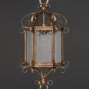 Casa Padrino Luxus Hängeleuchte Laterne Gold Ø 40 x H. 90 cm - Handgefertigte Laterne aus Schmiedeeisen mit Voluten - Luxus Kollektion - Edel & Prunkvoll
