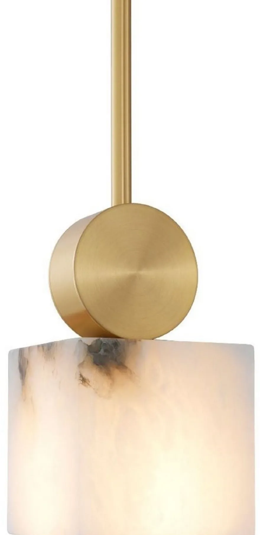 Casa Padrino Luxus Hängeleuchte Alabaster / Messing 12 x 12 x H. 24 cm - Luxus Kollektion