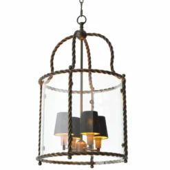 Casa Padrino Luxus Hängeleuchte Bronze / Schwarz H. 72,5 cm - Luxus Qualität