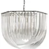 Casa Padrino Luxus Hängeleuchte – Exklusive Pendelleuchte in Nickel mit Acryl – Ø 65 / 75 cm – Höhe 55 cm