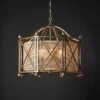 Casa Padrino Luxus Hängeleuchte Laterne Bronze Ø 80 x H. 58 cm - Handgefertigte Laterne aus Edelstahl in achteckiger Form - Luxus Kollektion - Edel & Prunkvoll