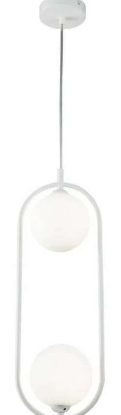 Casa Padrino Luxus Hängeleuchte Weiß / Weiß 17 x 12 x H. 48 cm - Moderne Pendelleuchte