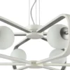 Casa Padrino Luxus Hängeleuchte Weiß / Silber Ø 65 x H. 20 cm - Luxus Kollektion