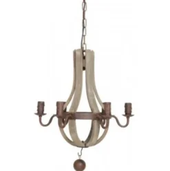 Casa Padrino Luxus Hängeleuchte Industrie Design Deckenleuchte in Braun Rost, Durchmesser 45 cm