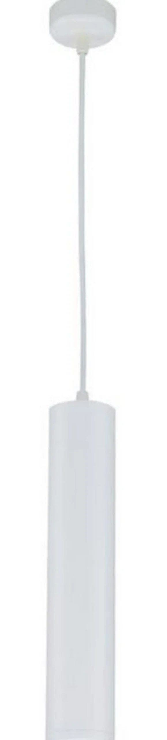 Casa Padrino Luxus Hängeleuchte Weiß Ø 6 x H. 30 cm - Höhenverstellbare Aluminium Pendelleuchte