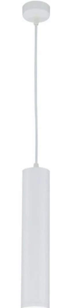Casa Padrino Luxus Hängeleuchte Weiß Ø 6 x H. 30 cm - Höhenverstellbare Aluminium Pendelleuchte