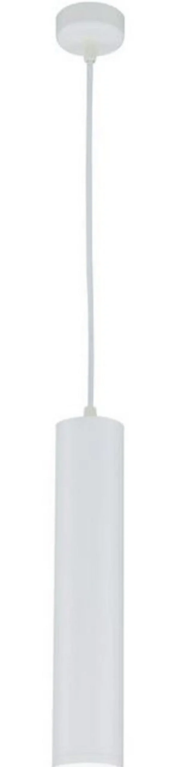 Casa Padrino Luxus Hängeleuchte Weiß Ø 6 x H. 30 cm - Höhenverstellbare Aluminium Pendelleuchte