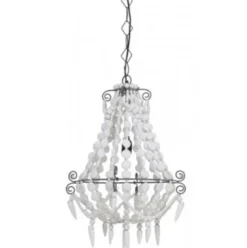 Casa Padrino Luxus Hängeleuchte Industrie Design Weiß, Durchmesser 42 x Höhe 56 cm - Barockstil Deckenleuchte