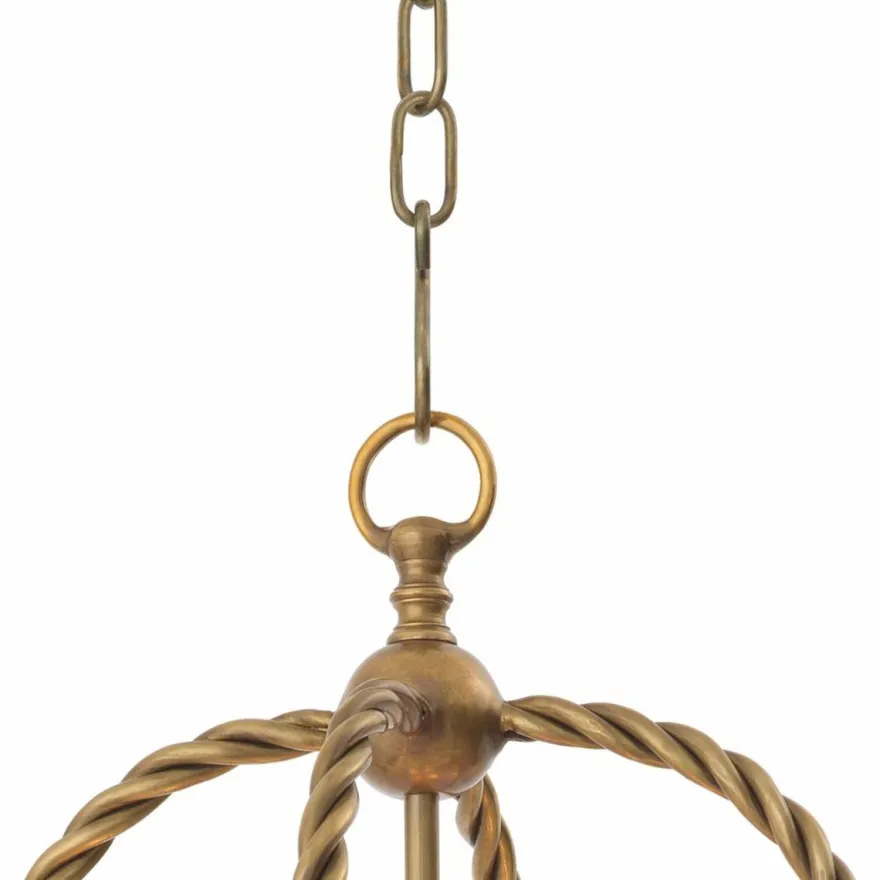 Casa Padrino Luxus Hängeleuchte Vintage Messing / Weiß H. 72,5 cm - Luxus Qualität
