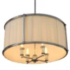Casa Padrino Luxus Hängeleuchte im Barock Stil, Nickel, Durchmesser 52 cm x Höhe 73,5 cm