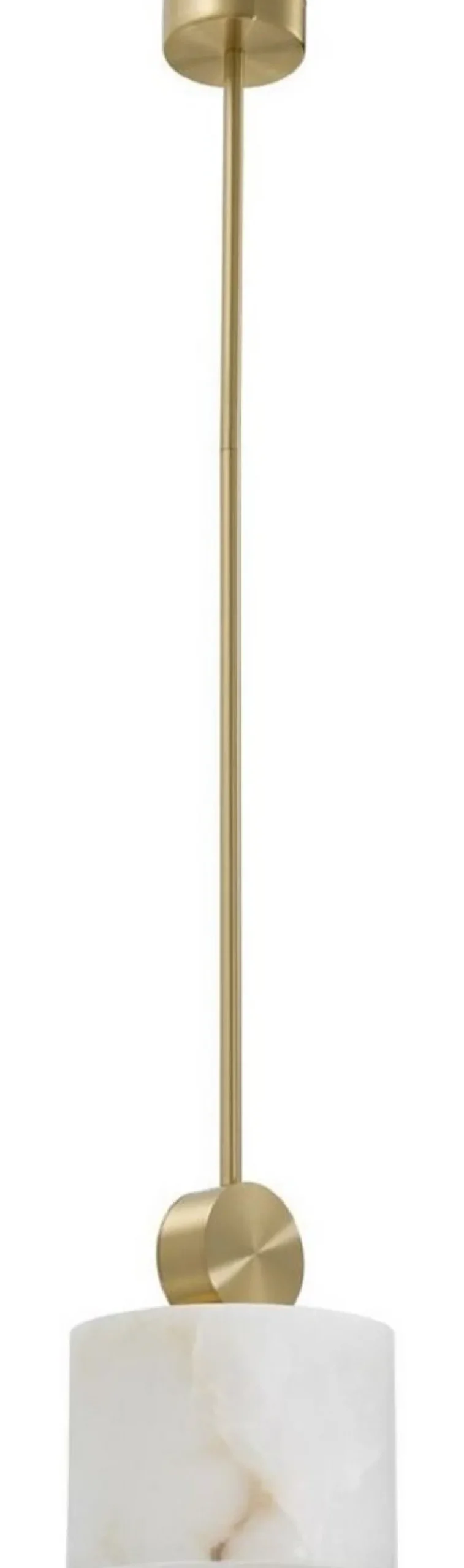Casa Padrino Luxus Hängeleuchte Messingfarben / Alabaster Ø 20 x H. 24 cm - Elegante Hängelampe mit rundem Alabaster Lampenschirm