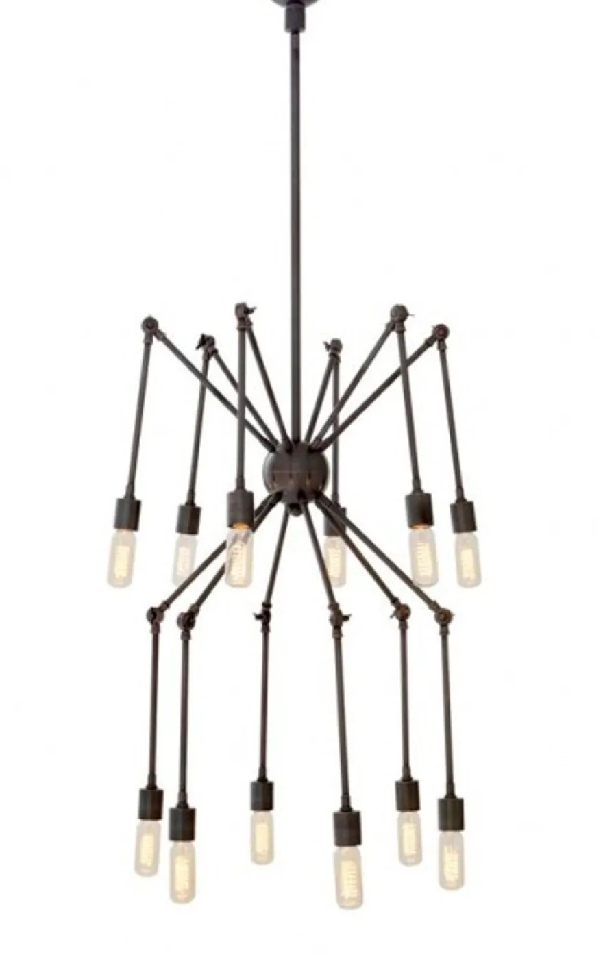 Casa Padrino Luxus Hängeleuchte im Barockstil Bronze Durchmesser 135 cm Höhe 70 cm