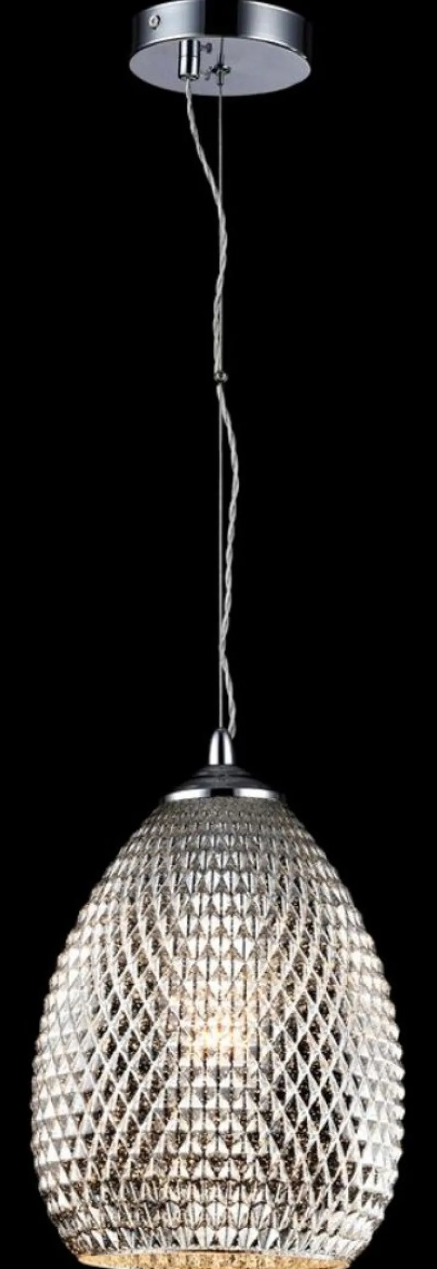 Casa Padrino Luxus Hängeleuchte Silber Ø 22 x H. 15,5 cm - Luxus Wohnzimmermöbel