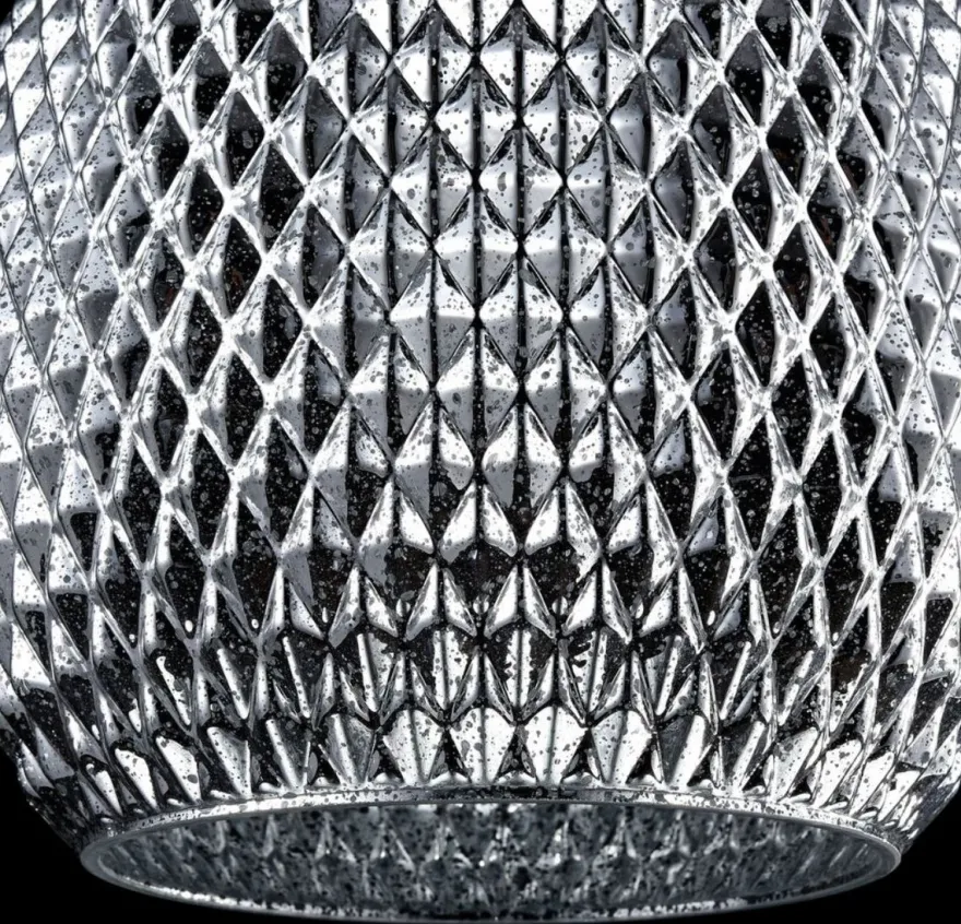 Casa Padrino Luxus Hängeleuchte Silber Ø 22 x H. 15,5 cm - Luxus Wohnzimmermöbel