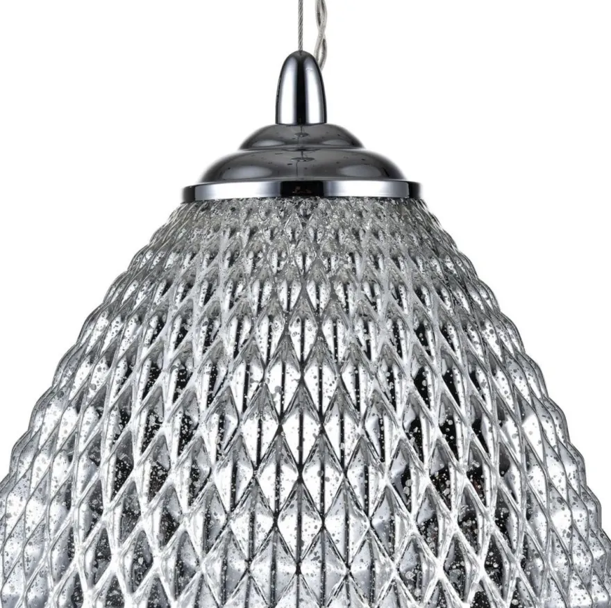 Casa Padrino Luxus Hängeleuchte Silber Ø 22 x H. 15,5 cm - Luxus Wohnzimmermöbel