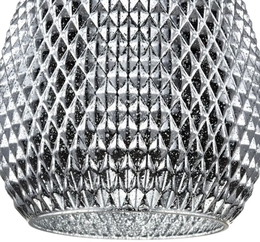 Casa Padrino Luxus Hängeleuchte Silber Ø 22 x H. 15,5 cm - Luxus Wohnzimmermöbel