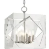 Casa Padrino Luxus Hängeleuchte Silber 40,7 x 40,7 x H. 54,6 cm - Pendelleuchte in Würfelform