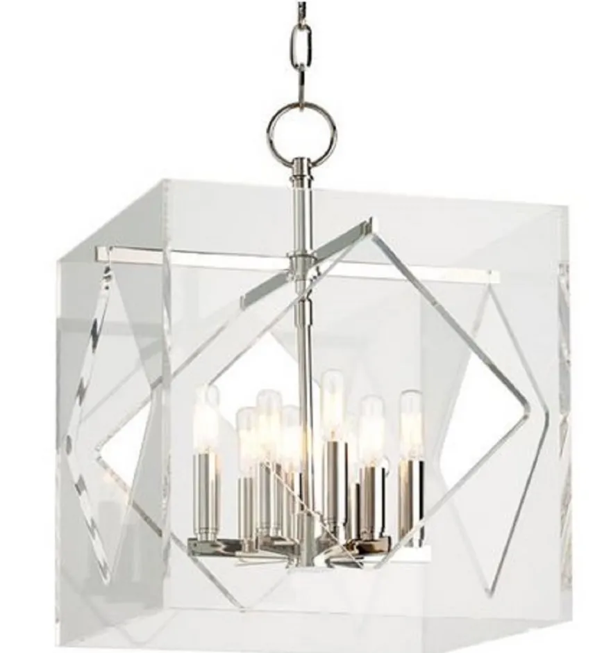 Casa Padrino Luxus Hängeleuchte Silber 40,7 x 40,7 x H. 54,6 cm - Pendelleuchte in Würfelform