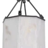 Casa Padrino Luxus Hängeleuchte Bronze / Alabaster 35 x 32,5 x H. 71,5 cm - Edle Metall Deckenlaterne mit Alabaster Lampenschirm - Luxus Qualität
