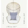 Casa Padrino Luxus Hängesessel Gold / Weiß / Blau H. 120 cm - Indoor & Outdoor Möbel