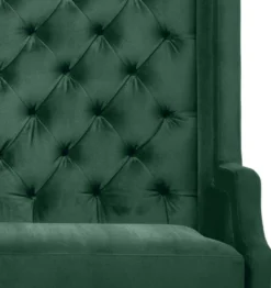 Casa Padrino Luxus Hochlehnsofa Dunkelgrün / Schwarz 160 x 68 x H. 160 cm - Chesterfield Samtsofa - Chesterfield Möbel