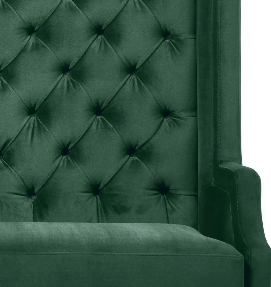 Casa Padrino Luxus Hochlehnsofa Dunkelgrün / Schwarz 160 x 68 x H. 160 cm - Chesterfield Samtsofa - Chesterfield Möbel