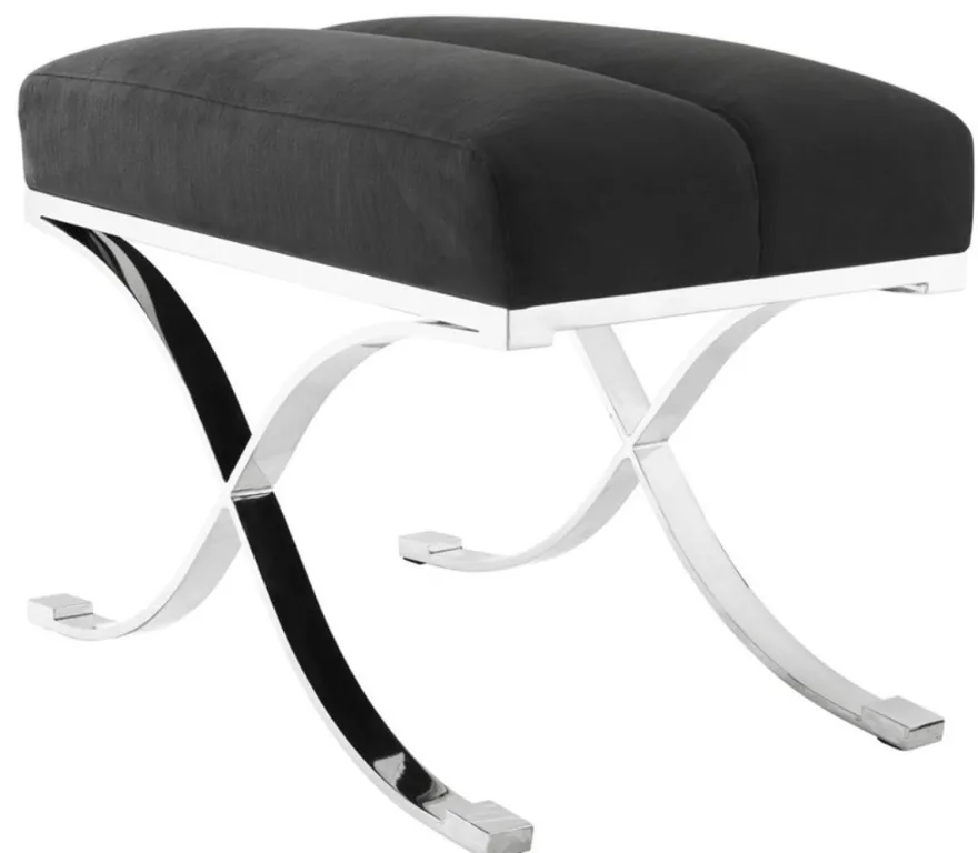 Casa Padrino Luxus Hocker Anthrazitgrau 69 x 42 x H. 51 cm - Designermöbel