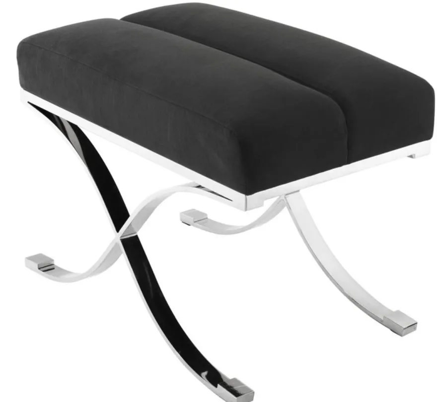 Casa Padrino Luxus Hocker Anthrazitgrau 69 x 42 x H. 51 cm - Designermöbel